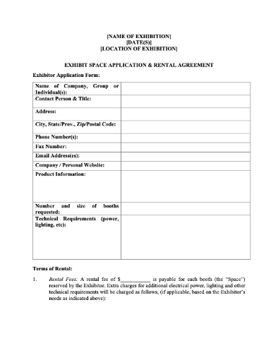 Exhibit Space Rental Agreement