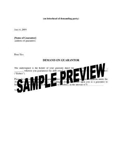 Demand Letter to Guarantor