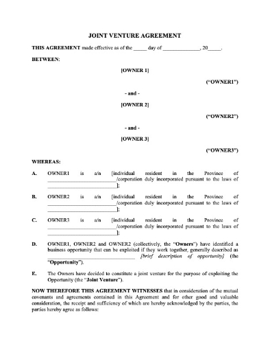 Newfoundland Joint Venture Agreement