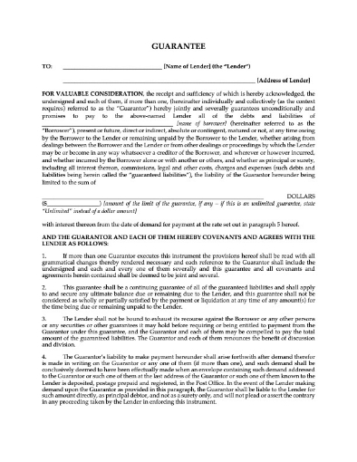 British Columbia Guarantee and Postponement