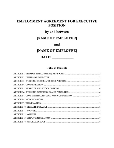 China CEO Employment Agreement