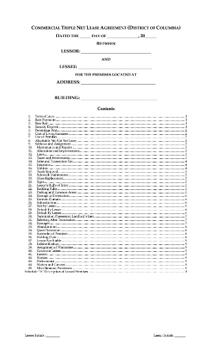 DC Commercial Triple Net Lease Agreement