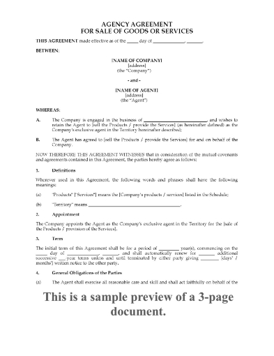 Australia Exclusive Agency Agreement