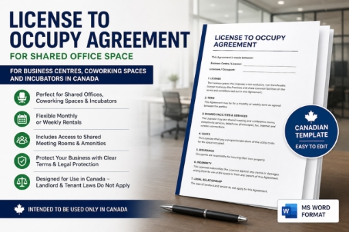 Canada Licence to Occupy Agreement for Shared Office Space image